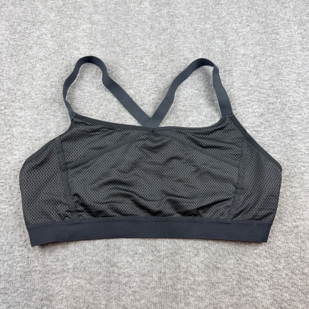 C9 Champion Sports Bra Women's XXL Black Mesh Adjustable Crisscross Straps N9704